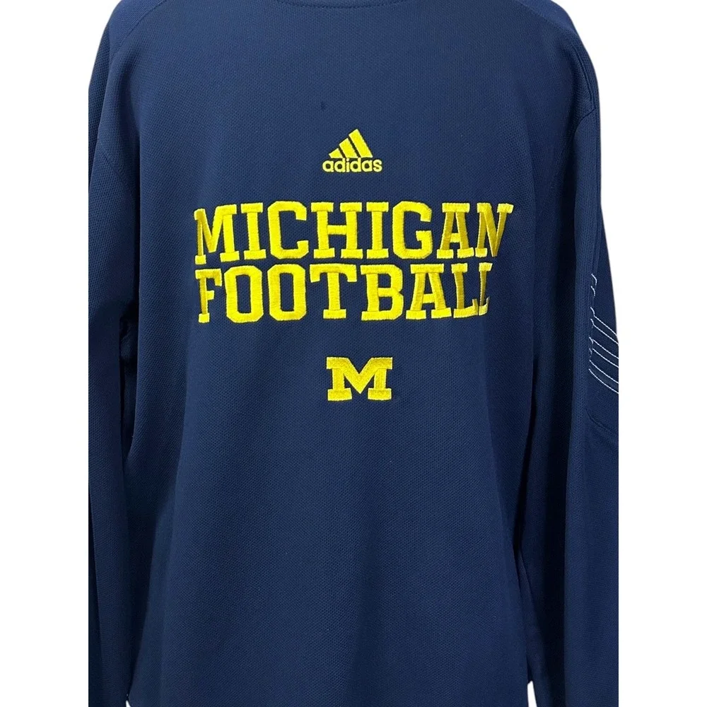 Adidas Michigan Wolverines‎ Football ClimaWarm Sweatshirt Men's L Blue NCAA